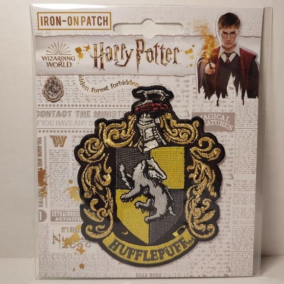 Harry Potter Hufflepuff Sigil Iron On Patch Official Movie Collectible Fashion - Picture 1 of 2